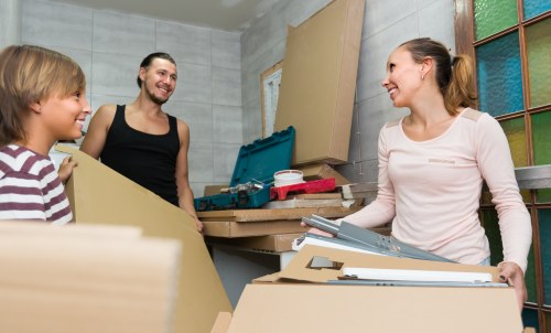 Reusable furniture and donated items ready for charity collection