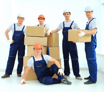 Moving boxes and household items being prepared for removals in Pimlico