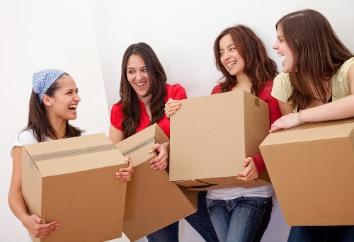 Loading furniture into a removal truck in central London