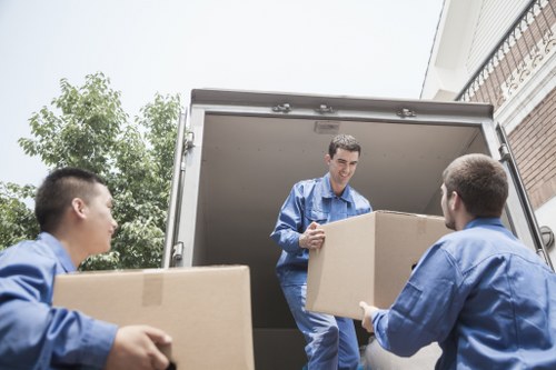 Man and van service operating in Pimlico residential street
