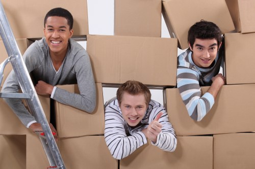 Professional movers loading a van in Pimlico