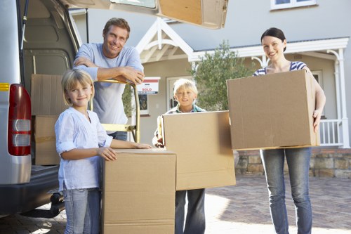 A well-organised moving day in Pimlico with boxes and furniture ready for transport