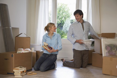 Packed apartment interior showing organised Pimlico flat removals