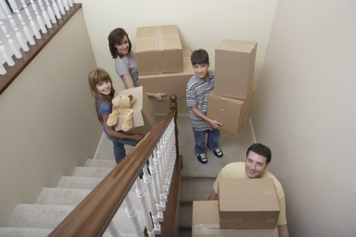 Secured moving vehicle loaded with protected furniture